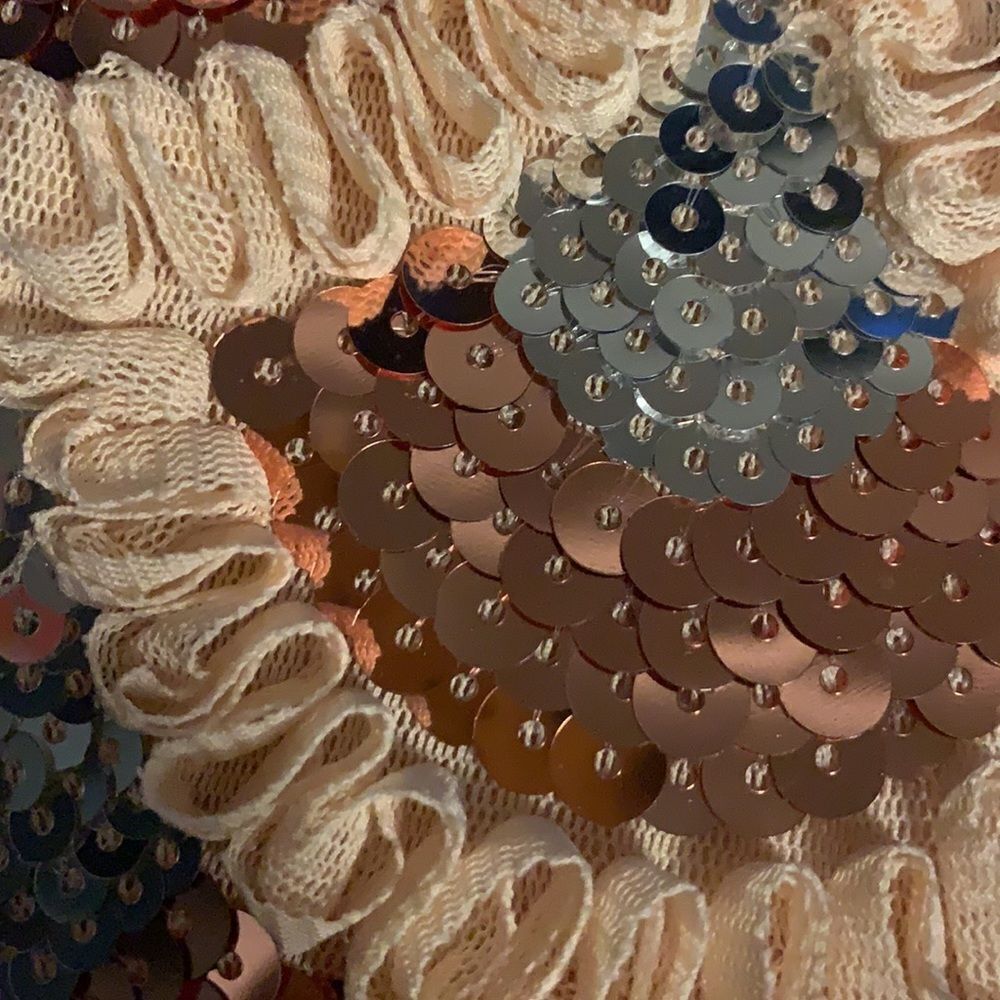 Copper/Silver Shell Pattern Sequin Tank Midi, Sm - image 5